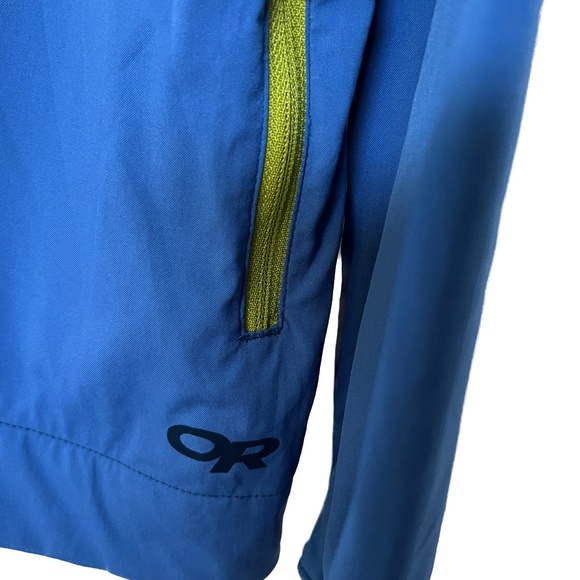 Outdoor Research Sz Large Lightweight Blue Windbreaker Hoodie Pullover Jacket - Picture 3 of 6